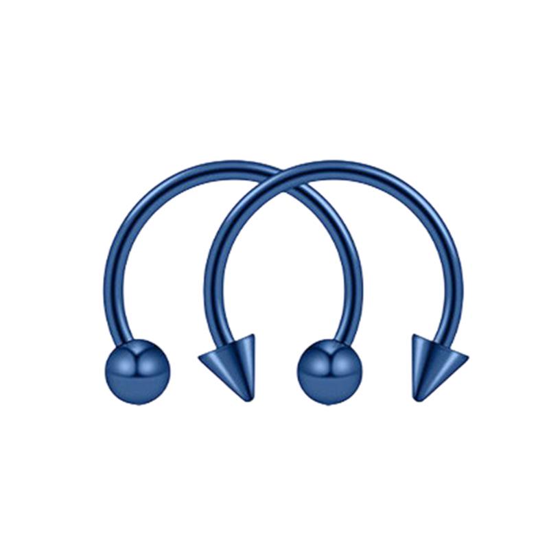 Stainless Steel C-Shaped Horseshoe Nose Ring and Stud Earrings for Body Piercing