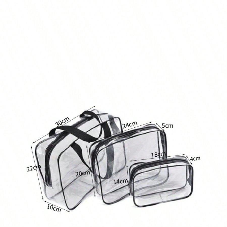 PVC large capacity transparent makeup bag, wash and storage bag, women's cosmetics bag