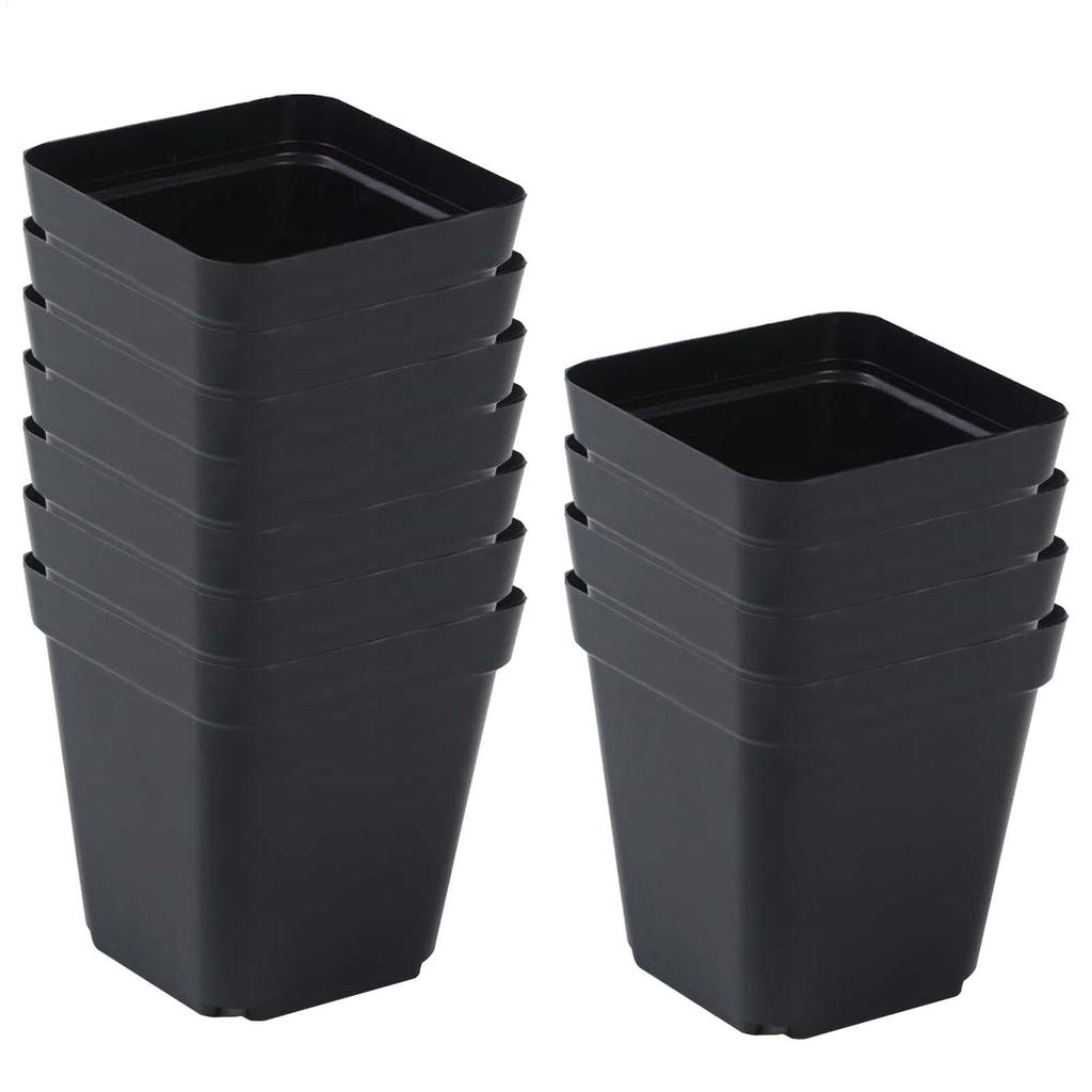 50pc Reusable Seedling Pots Gardening Square Plant Pots Nursery Pots with Drainage Holes Nursery Pot For Plants Vegetables