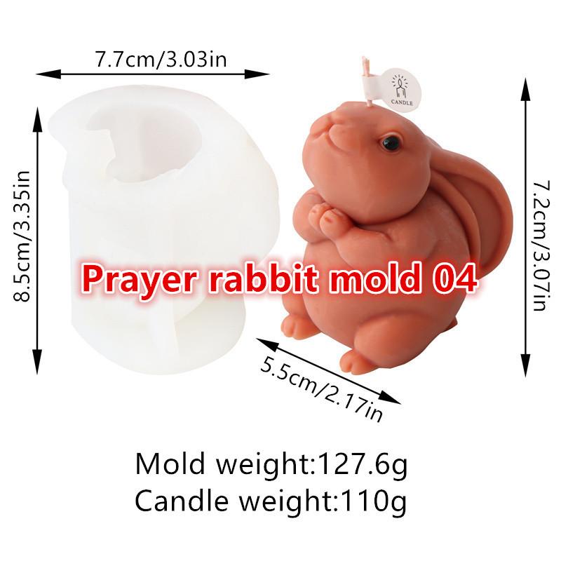 Easter Egg Cute Bunny Candle Silicone Mold DIY Rabbit Candle Making Mould  Decor Animal Painting Plaster Gift Desktop Ornament