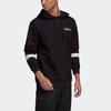 Adidas Originals Trefoil Logo Print Color Block Pullover Hoodie Men Hoodie Black GU6976