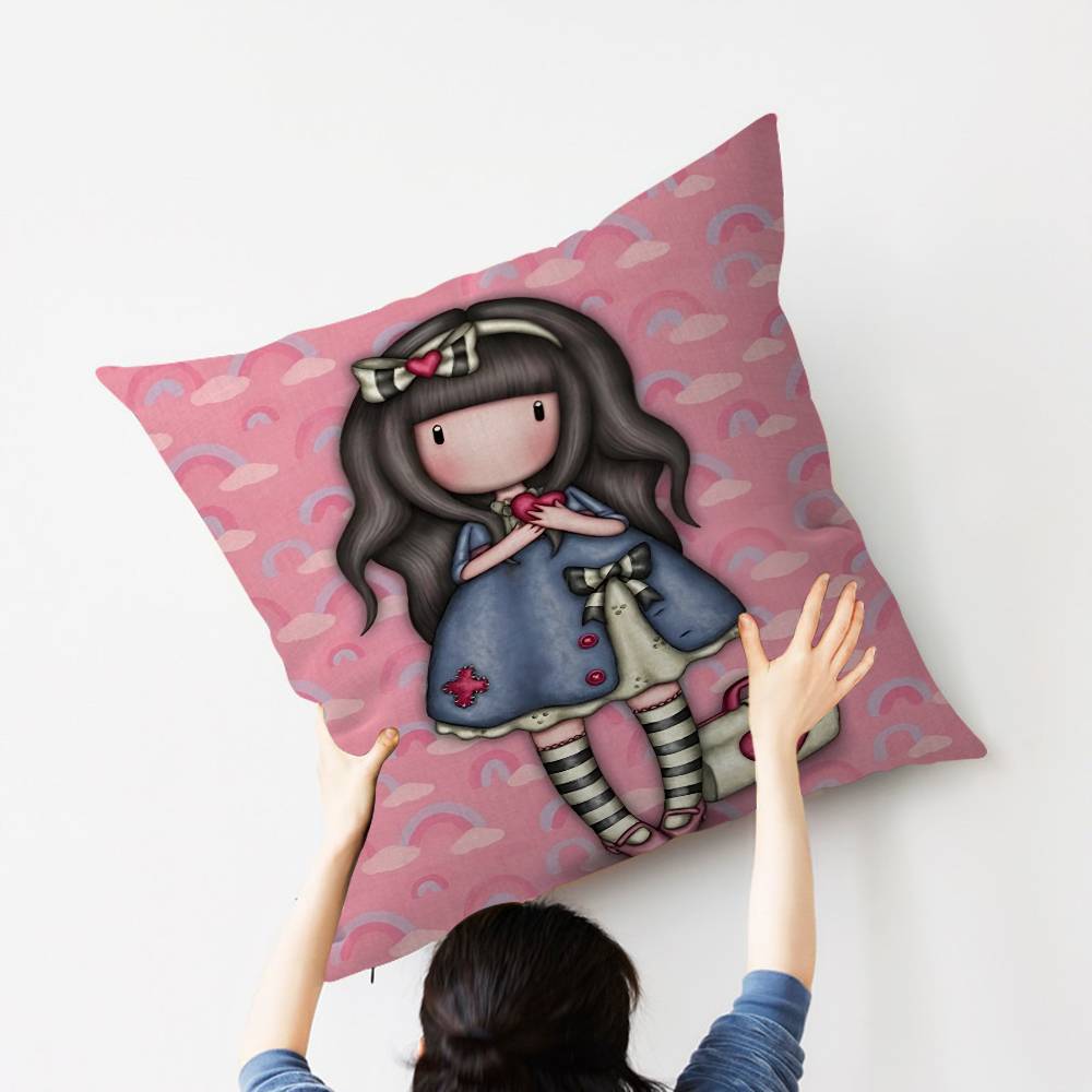 Cute Girls SSantoro Gorjuss Cushion Cover Car Throw Pillow Case For Sofa Car Christmas Gift 40x40cm 45x45cm