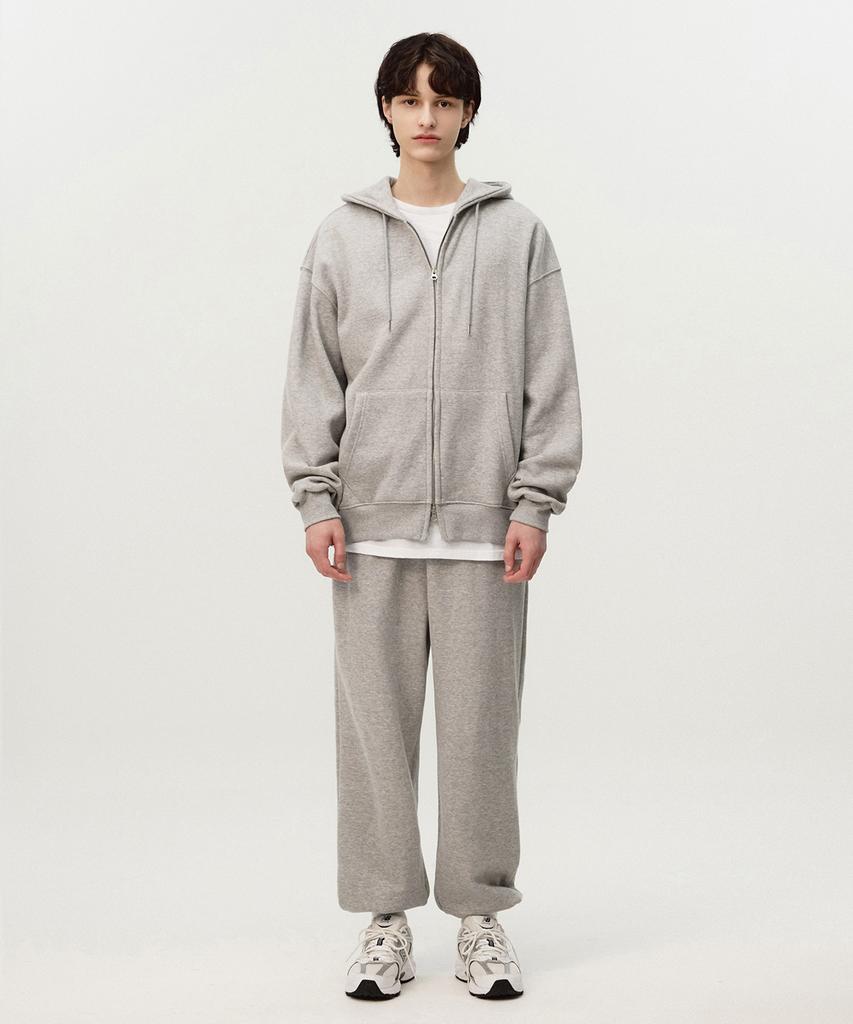 Topboy [Non-Fleece Or Fleece] Essential Overfit Two-Way Zip-Up Hoodie Melange