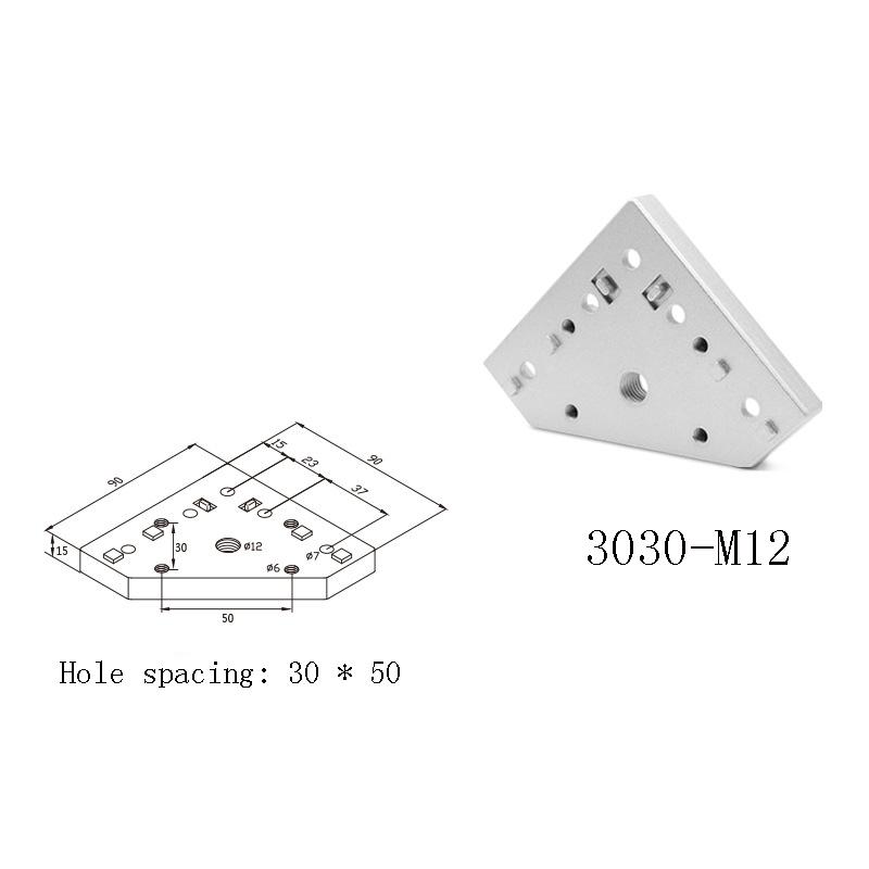 Aluminum Profile Triangular End Face Connecting Plate  30 4040 Profile Anchor Connector  Industrial Aluminum Profile Accessories