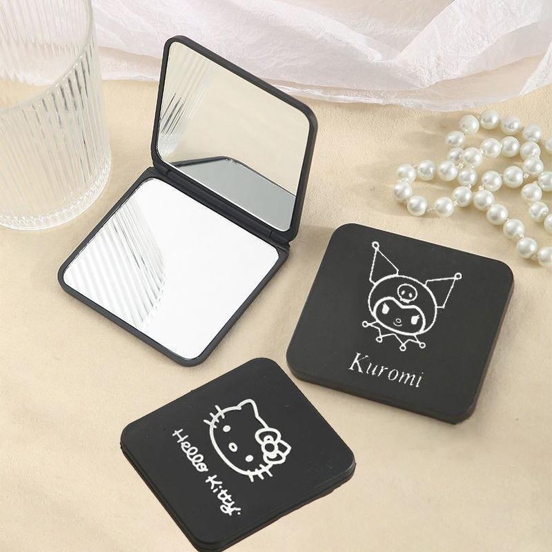Cartoon Kitty Makeup Mirror Mini Foldable Sanrio Makeup Vanity Mirror Portable Hand Mirrors Double-Sided Compact Pocket Mirror