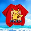 2026 Pokémon Anime Childrens Cotton Tshirt Comfortable Cute Pikachu Shortsleeved Versatile Round Neck Printed Top for Boys