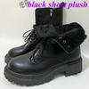 Vinterplatåstövletter Dam Höst Tjock Sula Motorcykelstövlar Kvinna Förtjocka Varma Snörskor Damer