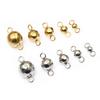 20pcs 4/5/6/8mm Double Loops Round Stainless Steel Bead Ball Charms Pendant Connector Earrings Necklace DIY Jewelry Accessories