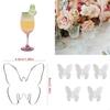 Drink Markers Clear Butterfly Cup Label Wine Tasting Supplies for Wine Cups X3UC