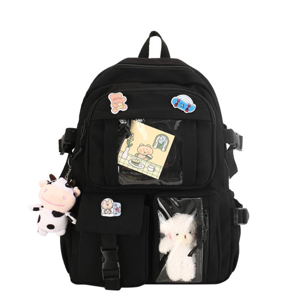 Backpack Women's New Korean Version of Student Bag, Primary and Secondary School Student Schoolbag Oxford Cloth Harajufeng Backpack Schoolbag