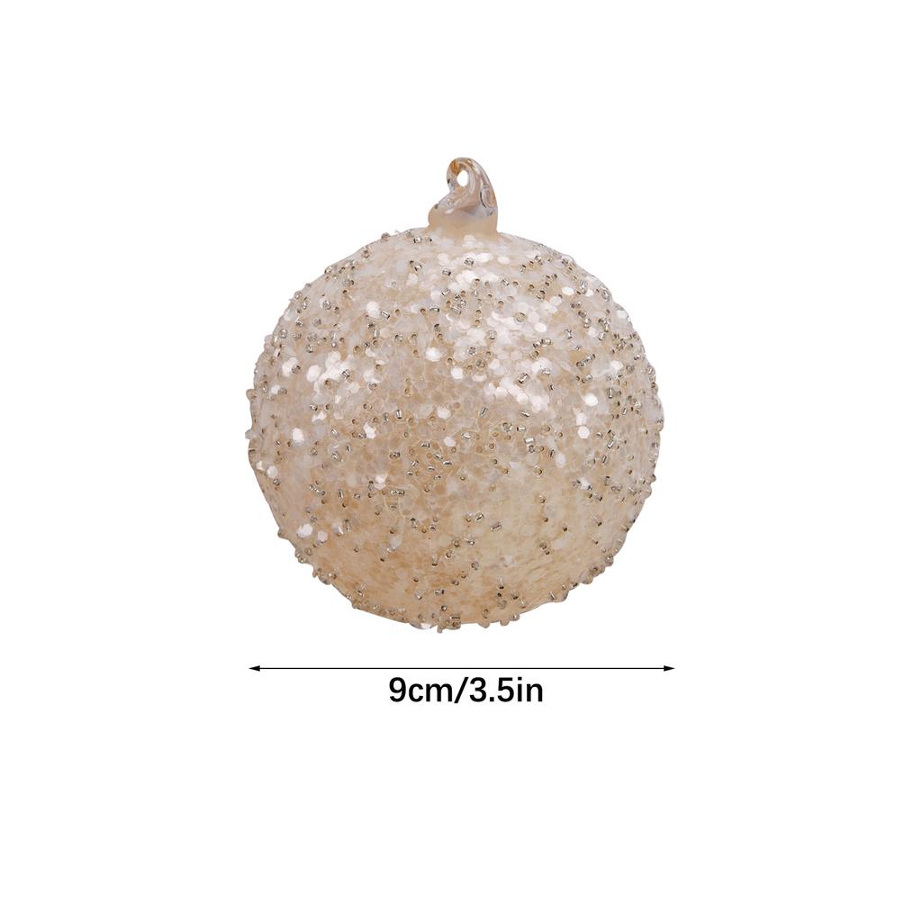 Xmas Ball Ornament Glass Hanging Xmas Tree Glitter Sequin Ball Decoration for Holiday Party Home Decor