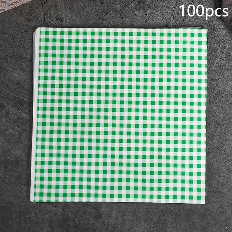 100Pcs Greaseproof Paper Liners Sandwich Wrapping Paper 7 Colors Wax Paper Sheets For Bbq Picnic Festival Party Fast Food