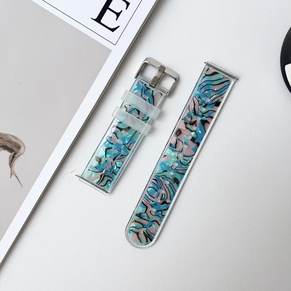 20mm 22mm Universal Watch Band - TPU Shell Zebra Pattern Summer Breathable Sports Smart Watch Band for Samsung Galaxy Watch Huawei Watch Xiaomi Watch