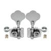 Musiclily Basic L2+ R2 Open Gear Bass Tuners for 4-String Ibanez-Style Electric Basses, Chrome