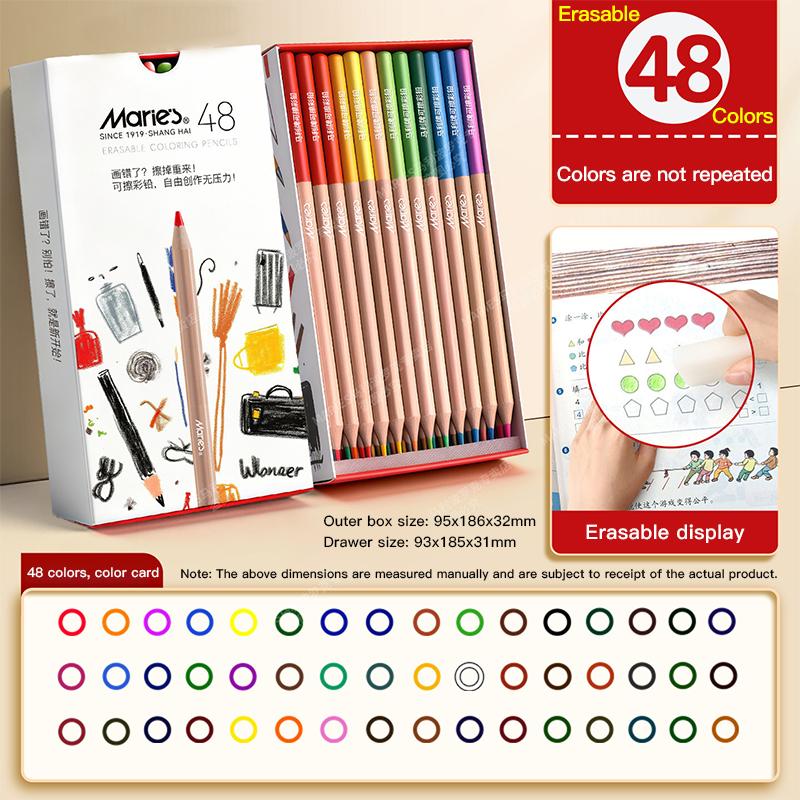 24/36/48pcs Erasable Colored Pencils for Students Artists Art Drawing Coloring School Supplies Erasable Colorful Pen Stationery