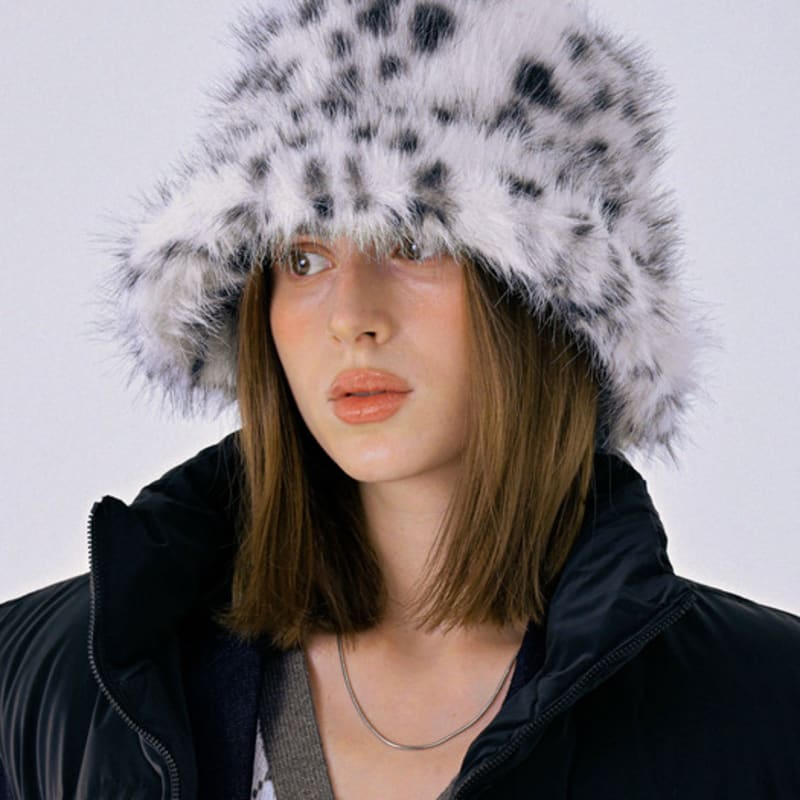 MooiHead Leopard Eco-Fur Bucket Hat_2color