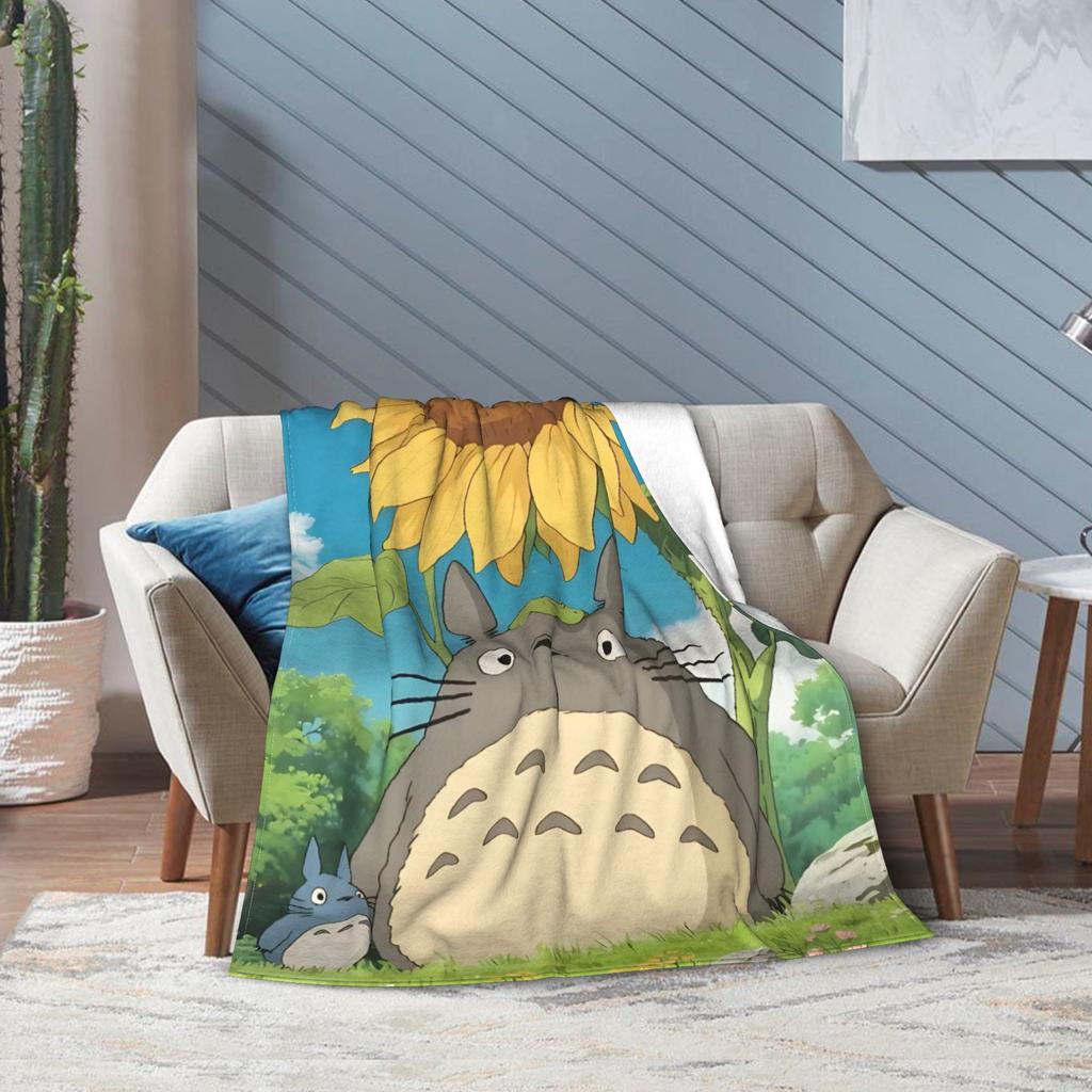 Super Soft Susuwataris Anime Movie TTotoroes Throw Blanket Premium Fleece Flannel Bed Blanket Cozy Plush Blankets All Season
