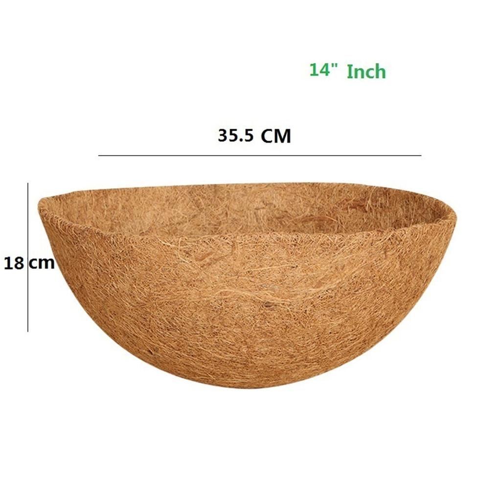 14inch 4 Pack Round Coco Liner for Hanging Basket,Flower Hanging Basket Coco Liners Replacement,Coco Fiber Replacement Liner