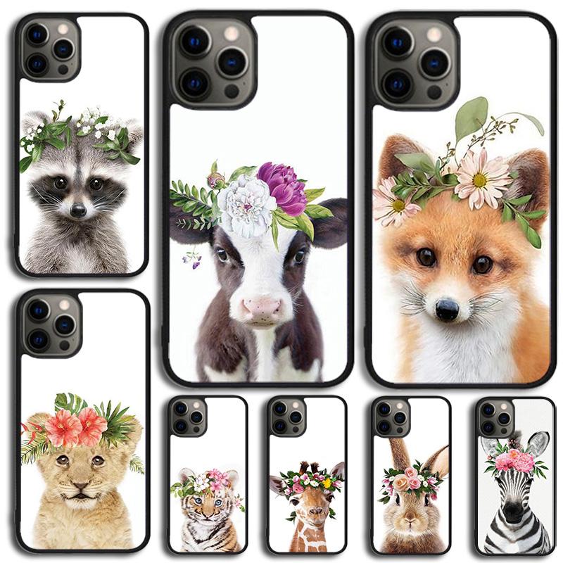Raccoon Fox Animal Flower Phone Case For Samsung Galaxy S10 S22 S23 S24 Note 10 20 Lite S20 Plus S21 Ultra Back Cover