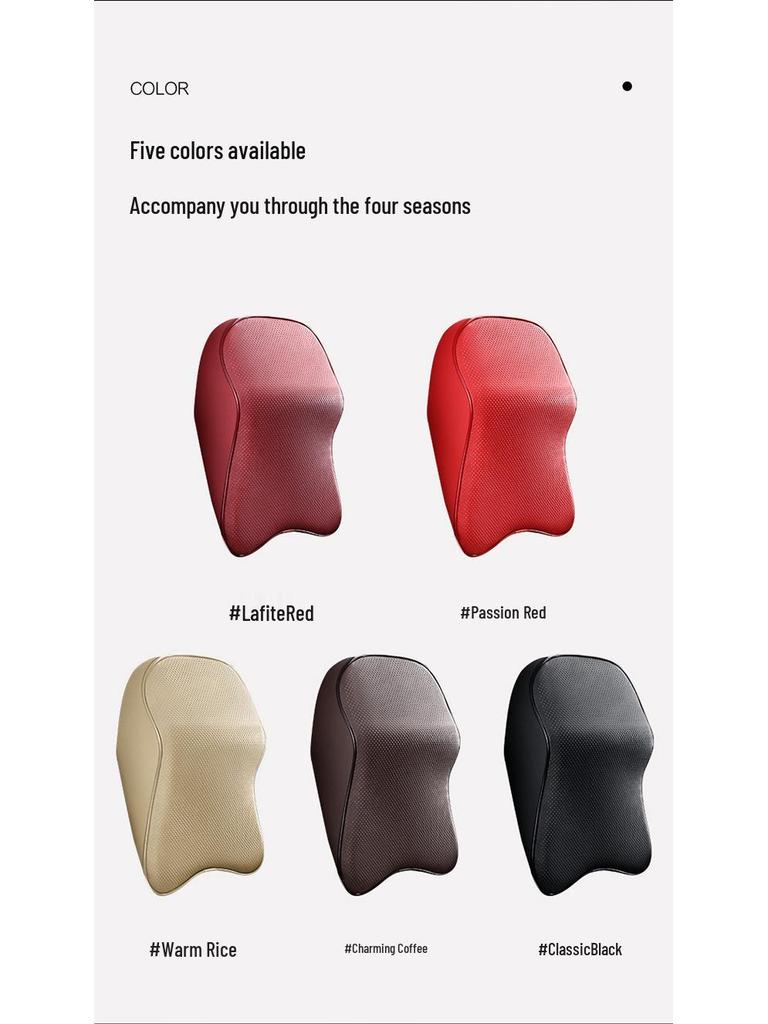 Universell Minnesskum Bil Nackstöd och Ryggstöd Kudde - Fulläder, Fyrårstiders Komfort