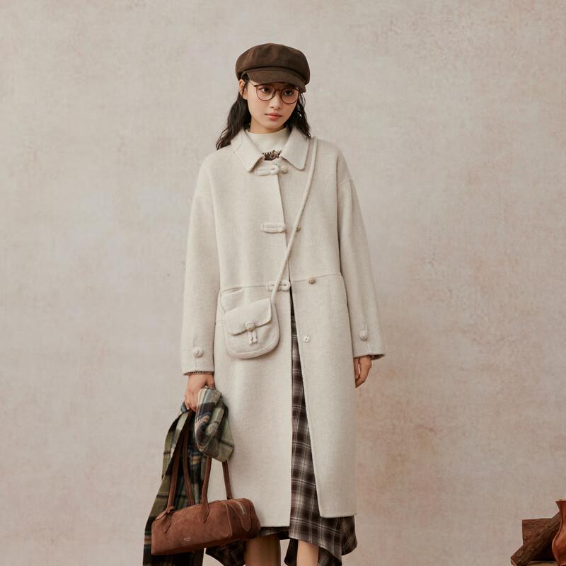 ZIHAN Women's Wool Double-Faced Long Coat
