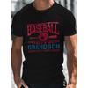 European Sizes Vintage Baseball Grandson Tee Men's Casual Grew Neck Short Sleeve T-Shirt for Summer, PLUS SIZE