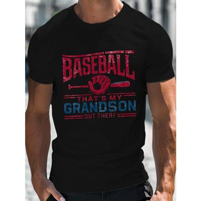 Taglie Europee Baseball Vintage Nipote Maglietta Uomo Casual Girocollo Manica Corta per l'Estate, TAGLIA GRANDE
