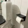 Stainless Steel Toilet Paper Holder Shelf with Tray Bathroom Accessories Kitchen Wall Hanging Punch-Free