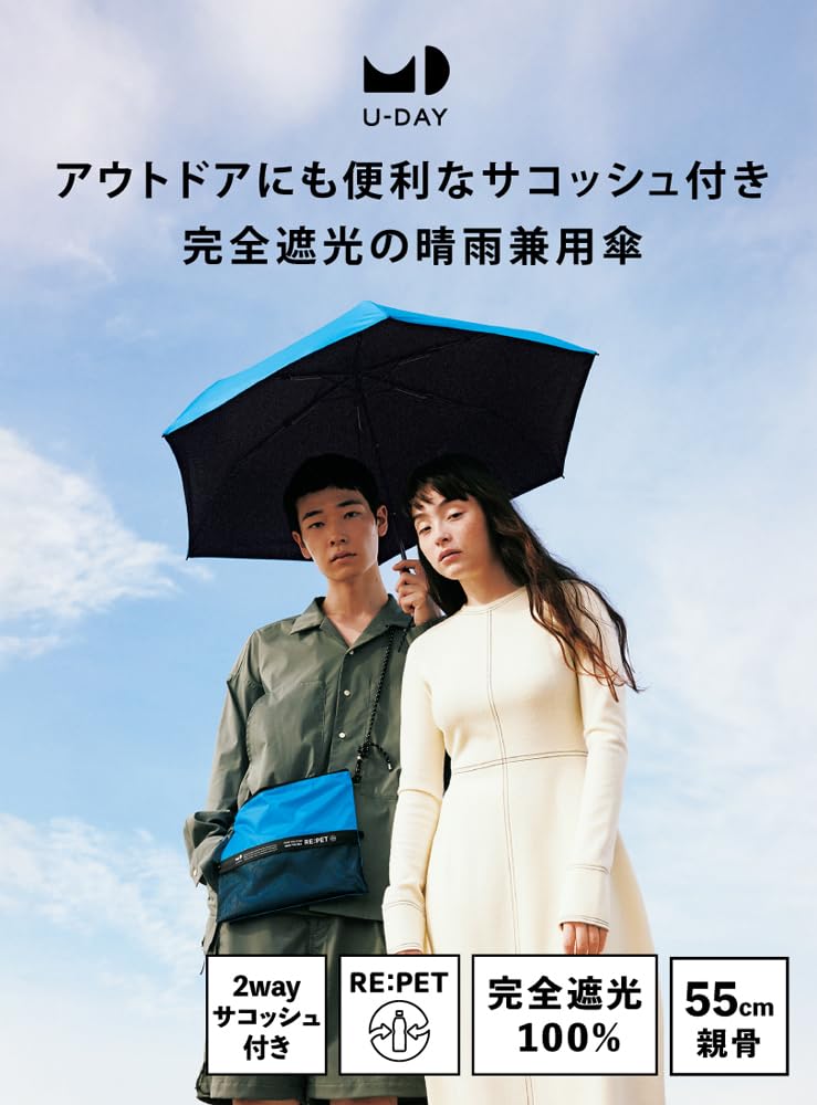 Because Umbrella Ripetto Color Mini Black Ripetto/Folding Shading/Plain D-065671