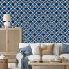 Blue Checkered Wallpaper, Blue, Navy Blue, and Gray, 50x1000