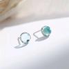 Beixi Silver Mermaid Bubble Stud Earrings, Pure Silver with Blue Crystal - Simple, Fresh, and Elegant Accessories for Women.