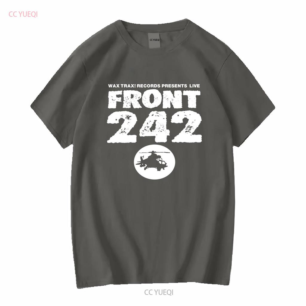 Vtg Front 242 Band World Tour Country Music Black T Shirt Vintage Washed Fashion Graphic Homme Stylish Top For Everyday Wear