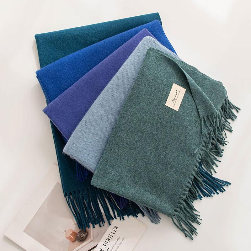 Pure Color Polyester Tassel Scarf & Shawl