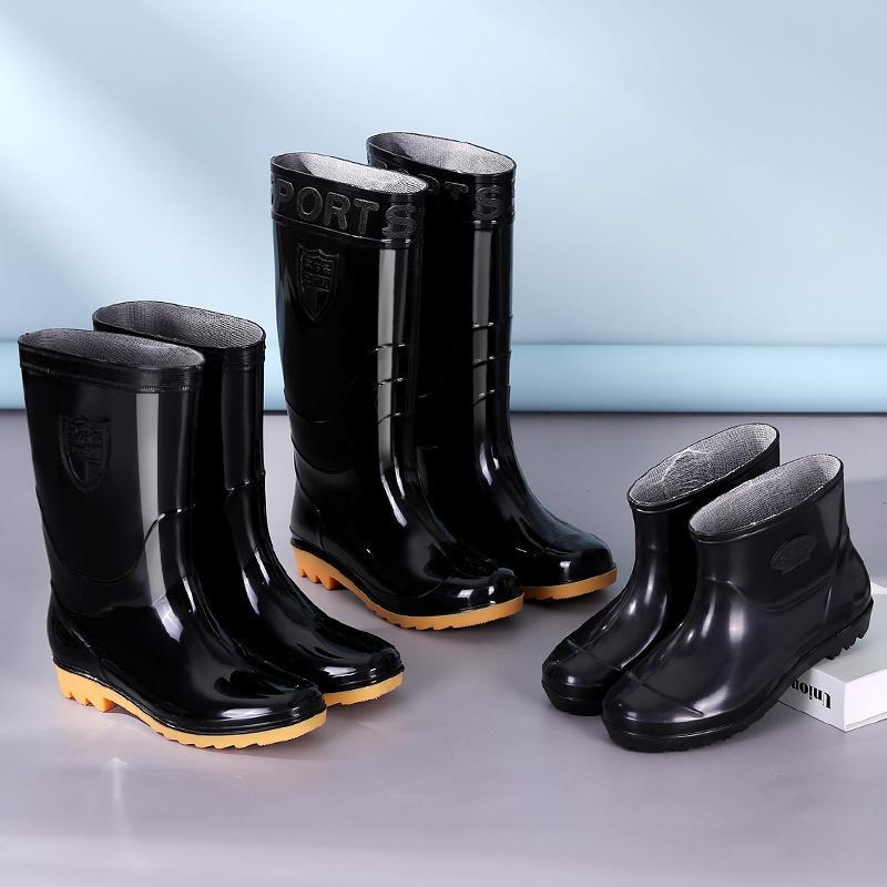 Abrasion-resistant waterproof rain boots, acid-alkali resistant high-top rain boots, thickened and non-slip men