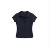 ICH MODE Damen Slim-Fit Polo Crop Top