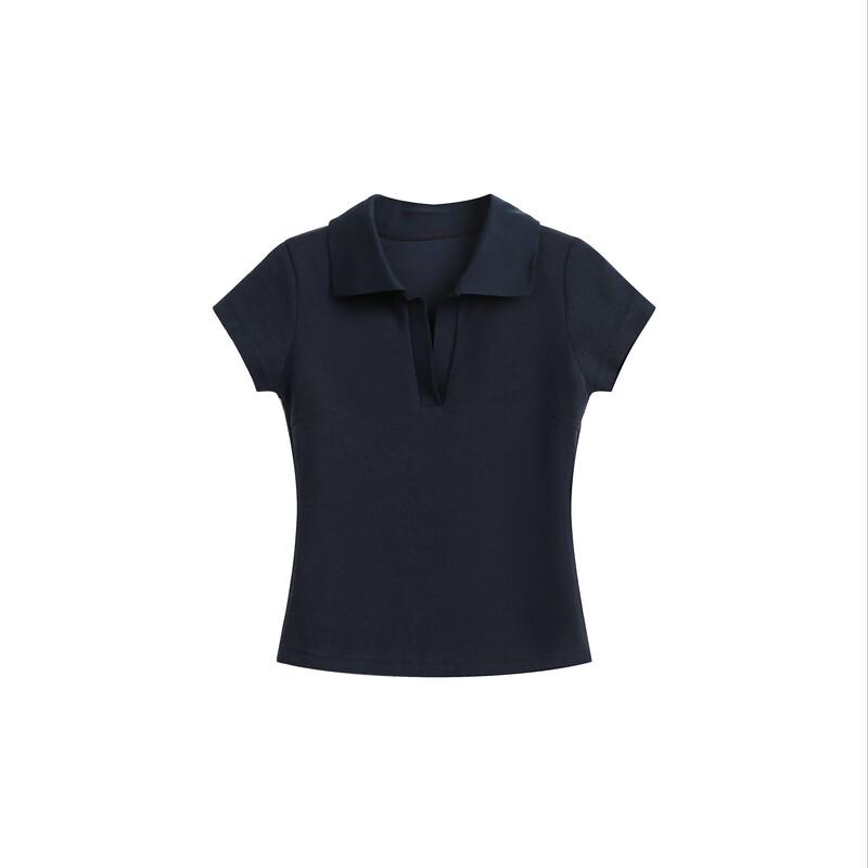 ICH MODE Damen Slim-Fit Polo Crop Top