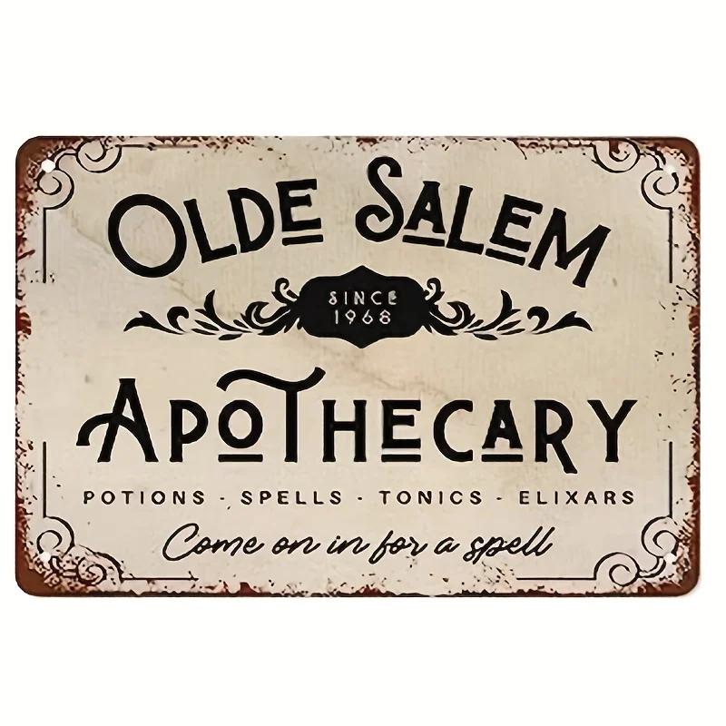 The House Witch Rules Halloween Halloween Decoration Metal Tin Sign Vintage Plaque Decor Wall Art Wall Room Home Restaurant