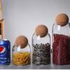 ZISIZ Spherical Glass Storage Jar Set with Cork Stopper
