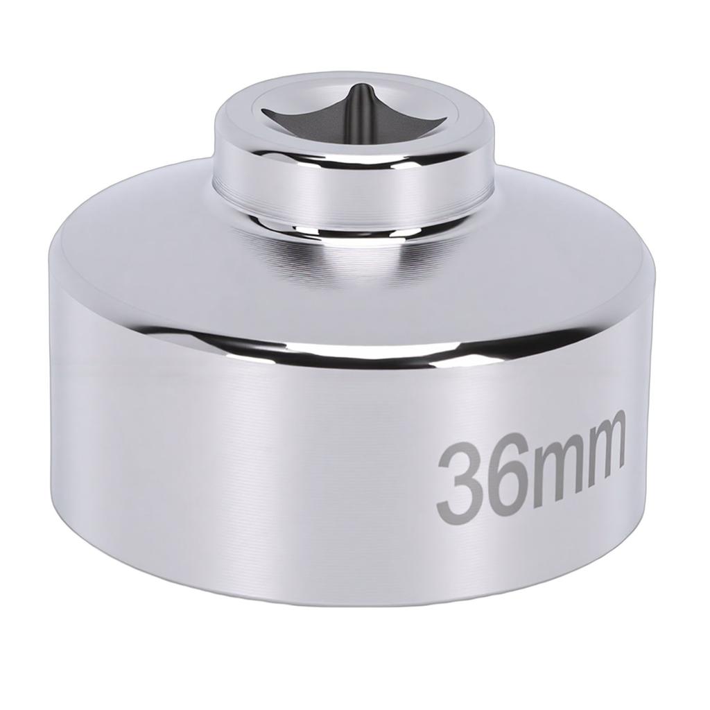 Oil Filter Socket 36mm   Steel 3/8in   Hole 6 Point Oil Filter Removal Tool for Engine