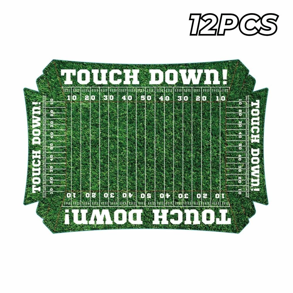 12Pcs Football Theme Paper Food Trays Paper Basketball Baseball Theme Snack Tray Multifunctional Disposable Tableware