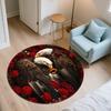 Eagle and vintage rose pattern round rug,Carpet Rug for Living Room Bedroom  Playroom ,Non-slip Floor Mat,Holiday Gifts and Birthday Gifts.