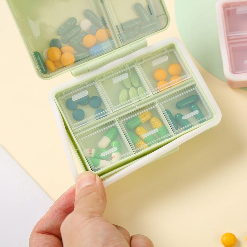 Portable Size Medicine Case Colorful Design Vitamin Container Compact Pill Splitters  Home Storage