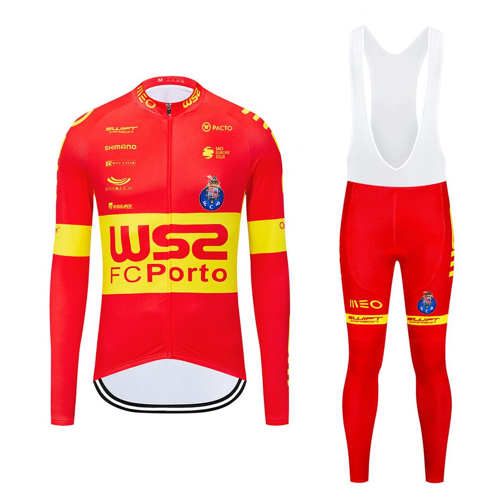 2026 Long-sleeved, Autumn Breathable Cycling Suit Set, Breathable Cycling Suit Team, Strap Long-sleeved Cycling Suit Set.