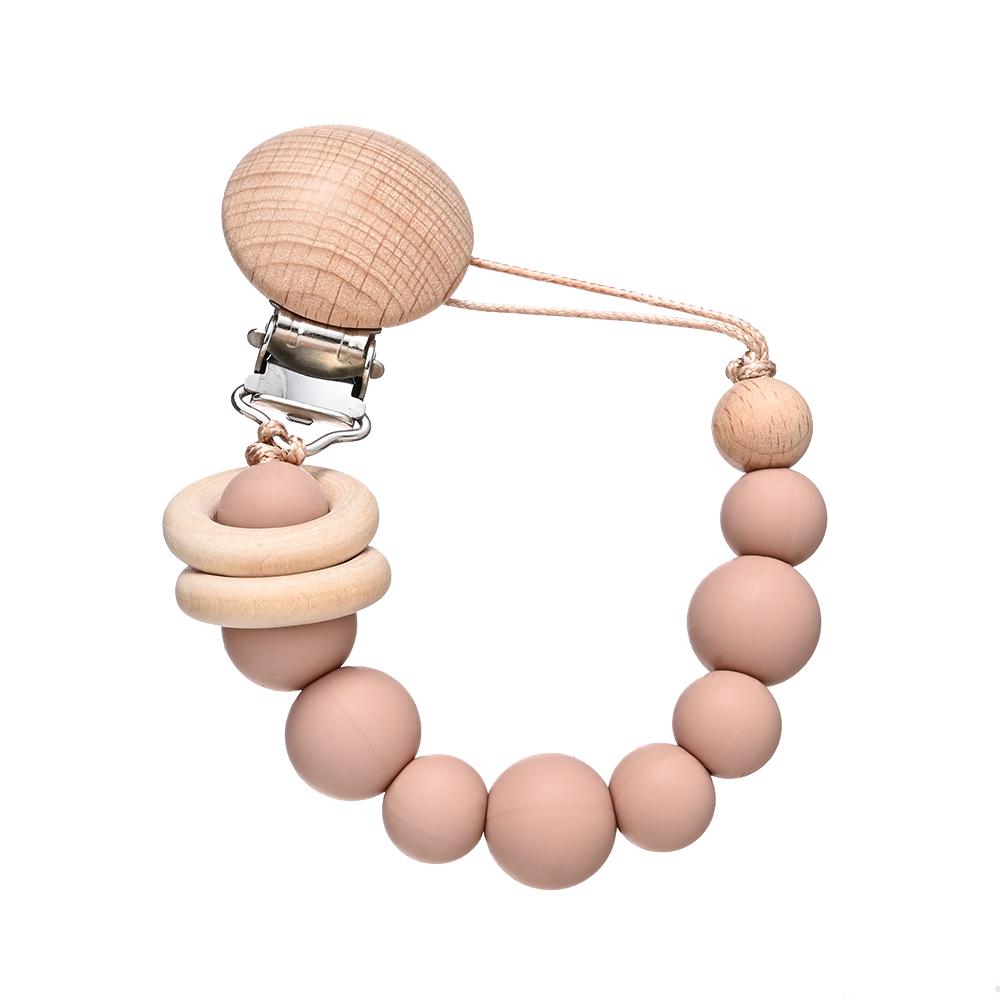 3Pcs Baby Anti-drop Chain Pacifier Clips Silicone Beads Handmade Toddler Teether Teething Chain Nipple Clip Chew Toys