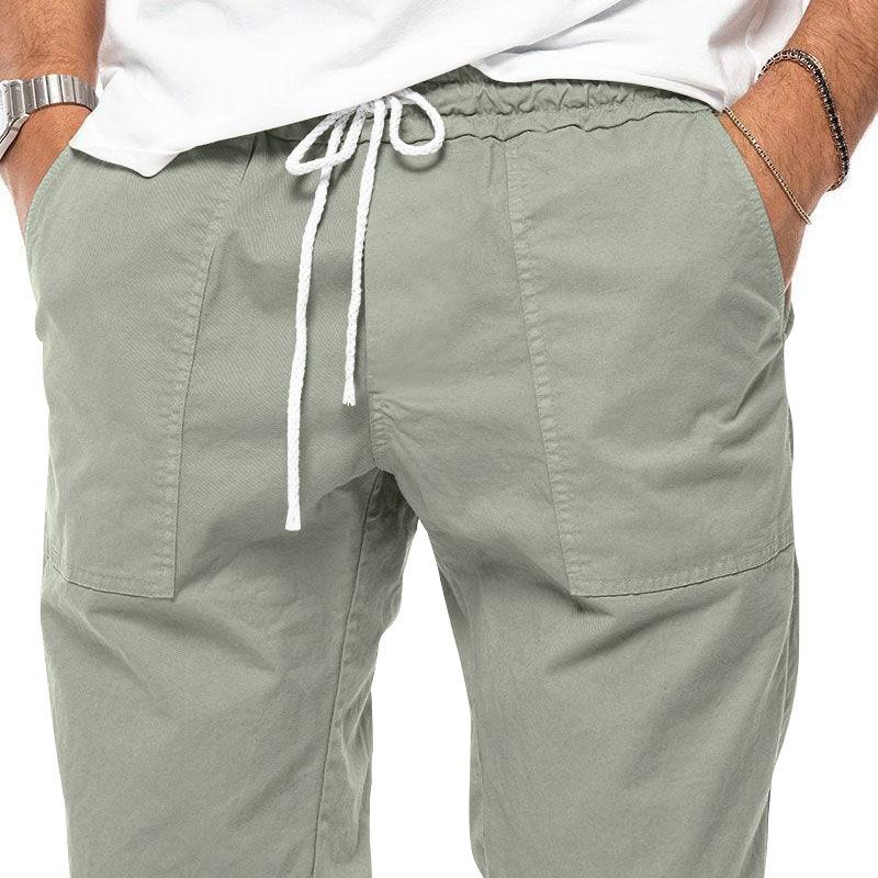 Spring and Summer Men's Classic Drawstring Woven Casual Sports Pants Loose and Comfortable Fashion Drawstring Pants