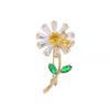 Spilla da donna con colletto a forma di corsage coreano, in lega di metallo con strass, con diamanti e cristalli, con fiore di girasole e margherita, PD1973