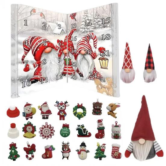 Gnomes Advent Calendar 2025 24 Days Christmas Countdown Calendar with Collectible Gnome Figures Surprise Gift for Home Decor