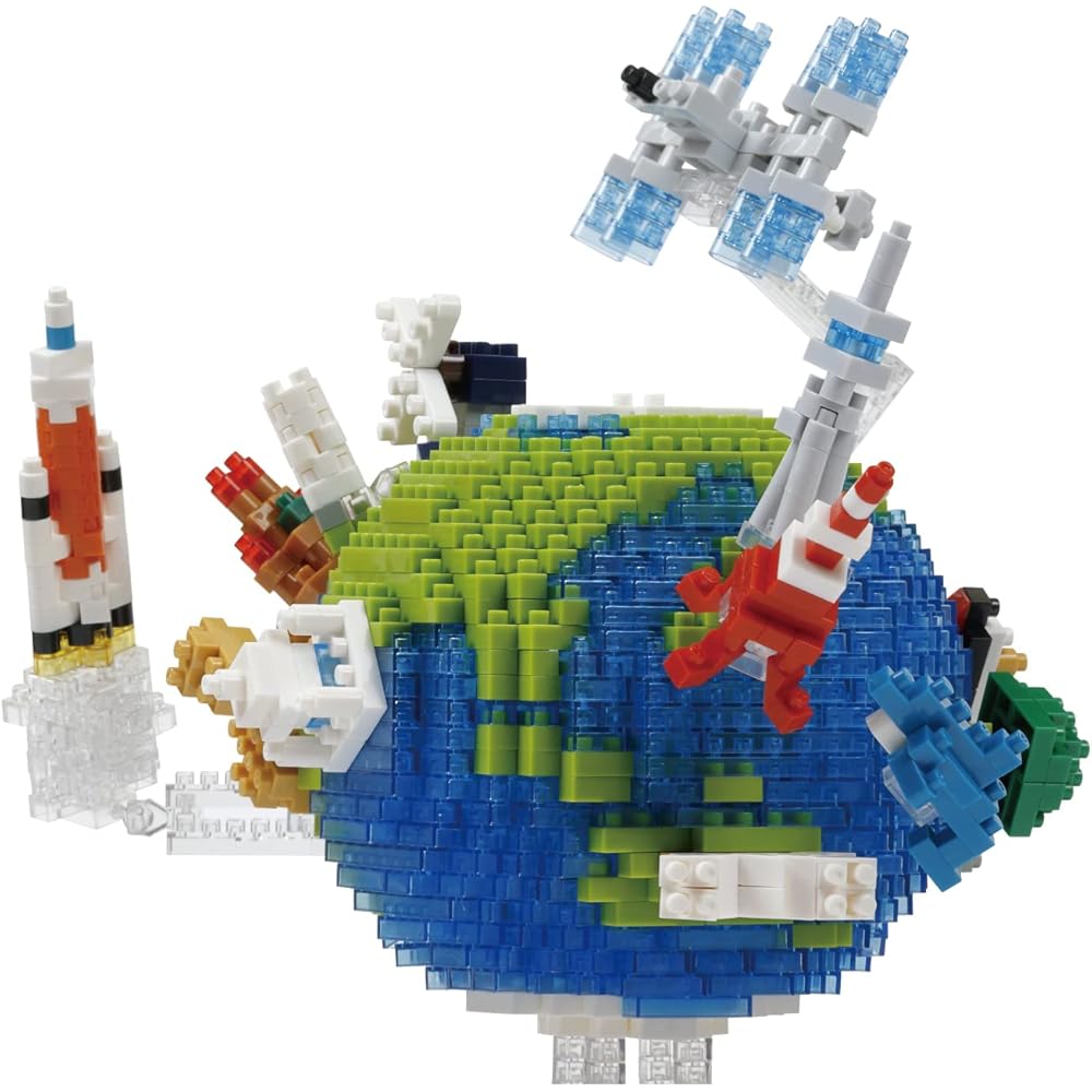 Kawada Nano Block Earth and Moon NBM-041 Building Set with 550 Pieces and Detailed Design