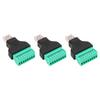 3Pcs RJ45 Screw Terminal Adapter RJ45 Female Thread To 8 Pin Network Connector Welding Free