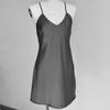 Women's Red V-Neck Spaghetti Strap Nightgown with Chest Pads - Ice Silk Pajamas for Spring and Autumn